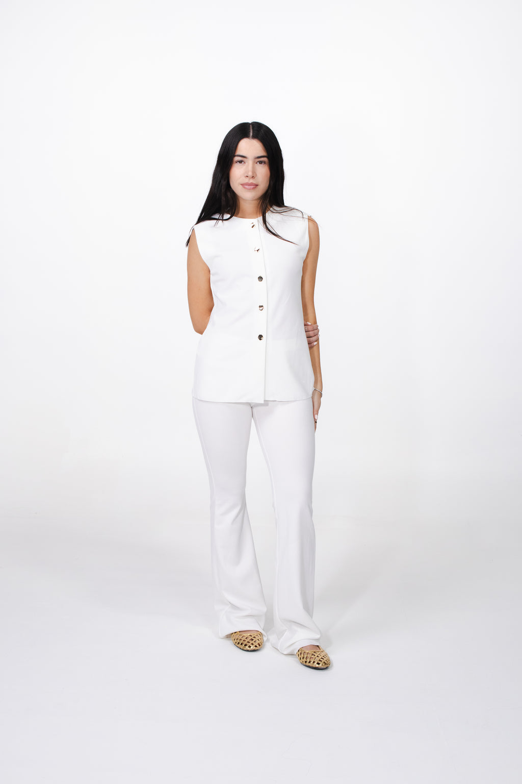 ISABELLA Tailored Set - Flare Pants & Buttoned Vest
