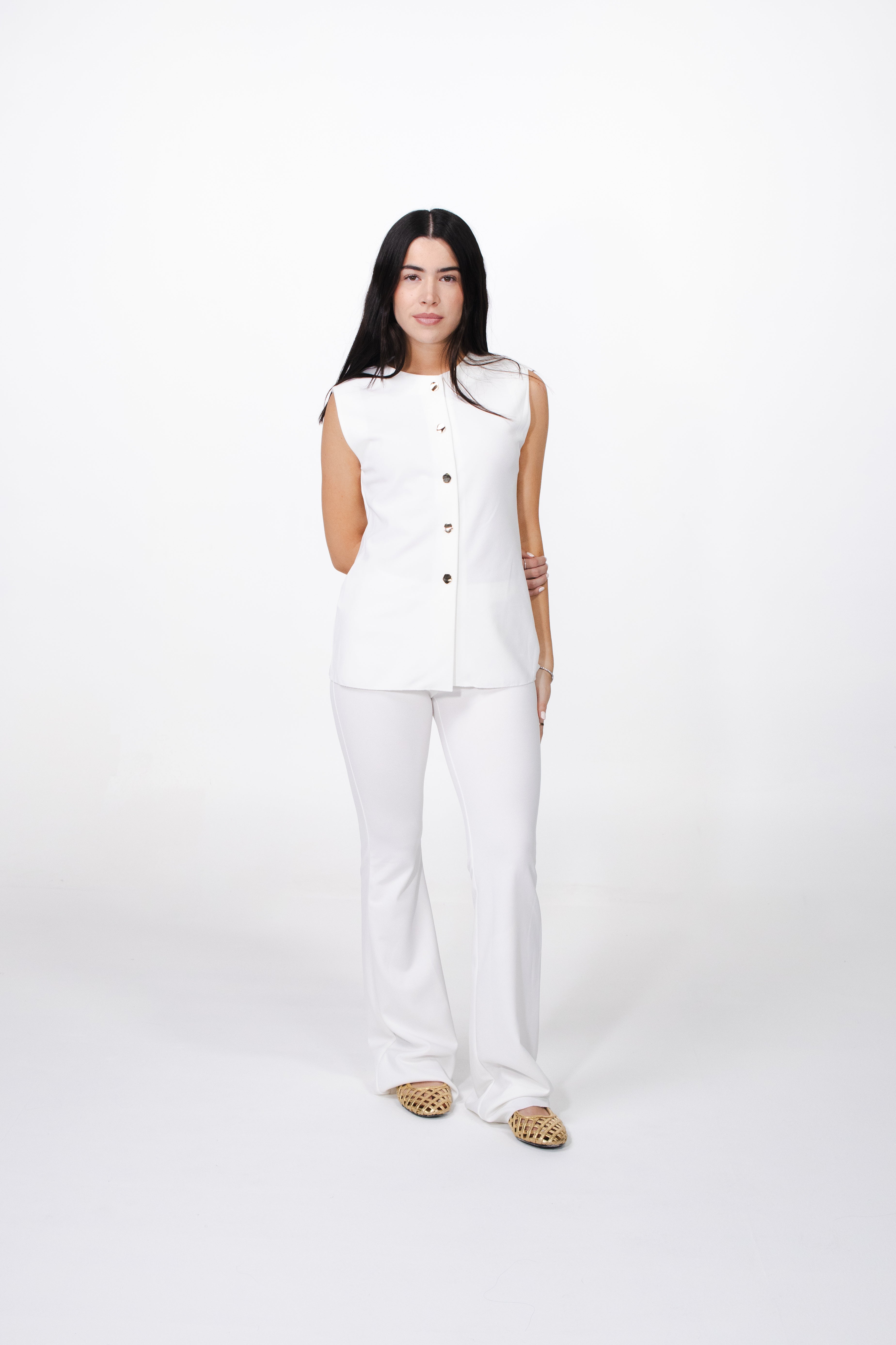 ISABELLA Tailored Set - Flare Pants & Buttoned Vest